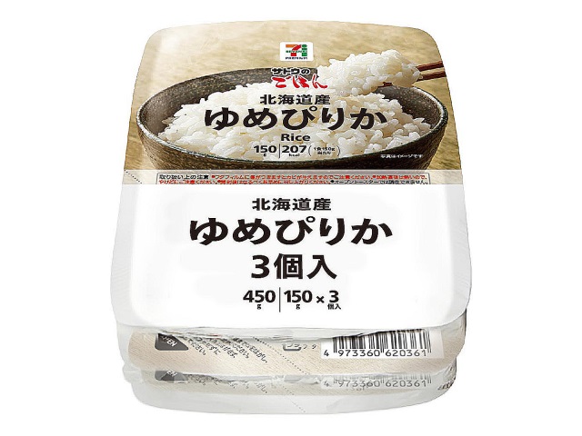 ７Ｐ　北海道産　　　　ゆめぴりか　３個入 セブンイレブン (7-ELEVEN)
