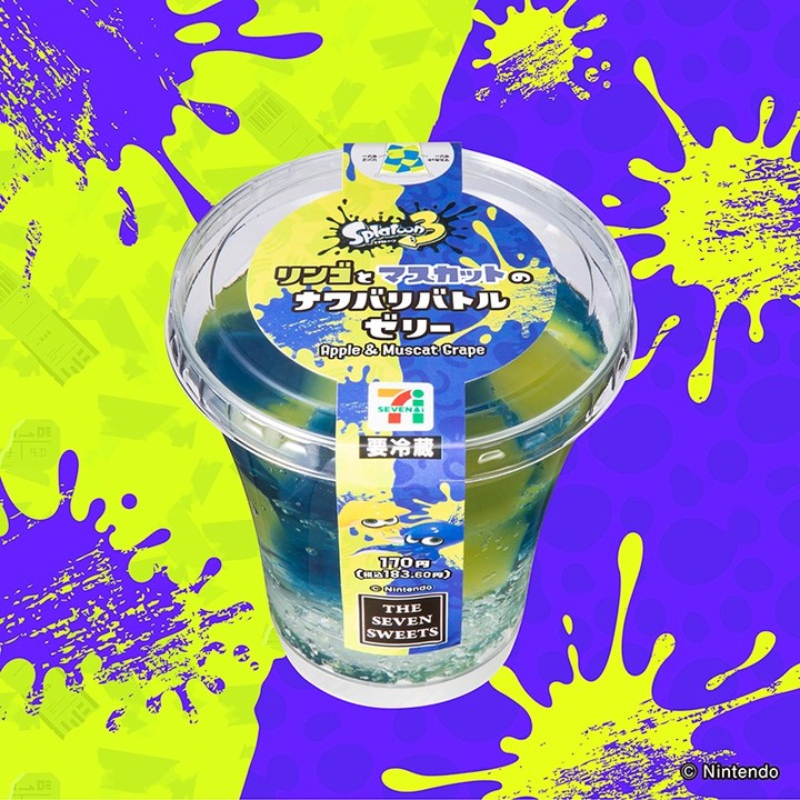 スプラトゥーン3スプラ3スプラトゥーンスプラリンゴとマスカットのナワバリバトルゼリーいちごゼリーを塗ったイカす杏仁豆腐ゼリー杏仁豆腐リンゴマスカットいちごスイーツデザートおやつ新商品セブンスイーツコンビニ近くて便利セブンイレブンセブンseveneleven