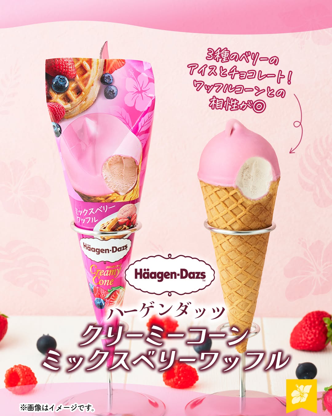 ハーゲンダッツ クリーミーコーン ミックスベリーワッフル