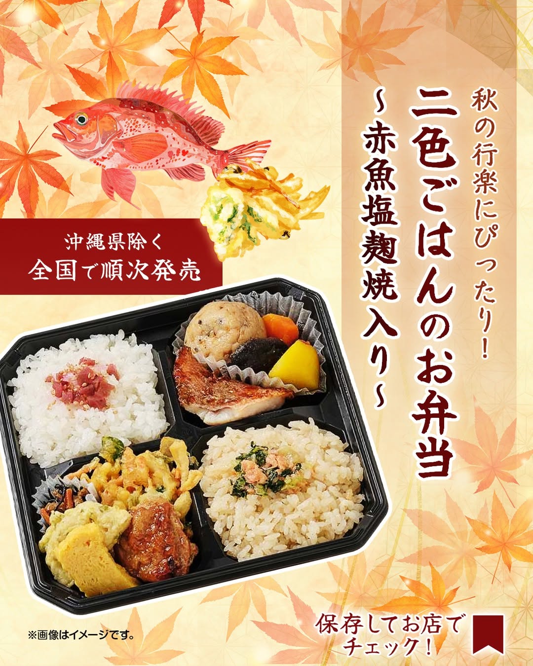 二色ごはんのお弁当赤魚塩麹焼入り秋の味覚食欲の秋行楽弁当お弁当弁当好き弁当部今日の弁当弁当コンビニ弁当セブンイレブン弁当セブン弁当コンビニランチコンビニセブンイレブンセブンseveneleven