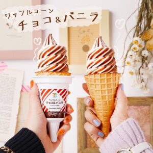 ワッフルコーン チョコ&バニラ セブン-イレブン