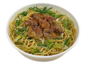 炭火焼チキンとねぎのパスタ だし醤油仕立て セブン-イレブン