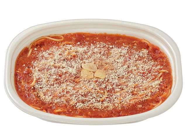 ガーリックトマトソースの大盛パスタ