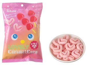 東ハト ＬＯＶＥＬＹ キャラメルコーン いちごあめ味 セブン-イレブン