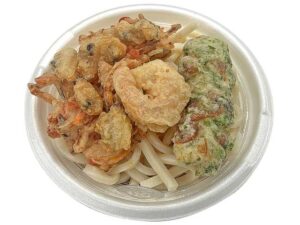 3種天ぷら小盛うどん ちくわ、海老、あさり セブン-イレブン