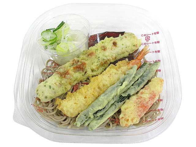よくばり4種天ぷらの冷かけそば