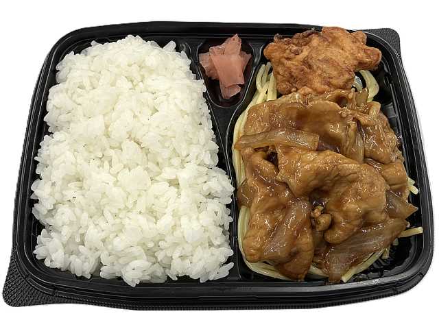 豚ロース生姜焼き&唐揚げ弁当