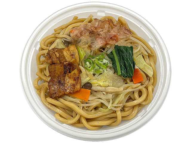五目具材の焼うどん醤油味